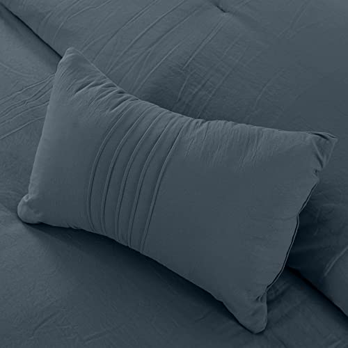 Modern Threads 3MLTICSE-BSD-KG Comforter Set - Down Alternative Brushed Microfiber - Elegant All Season Bedspread Set - Includes Comforter, Shams, & Decorative Pillow - Luxurious Bedding - Denim thumb #4