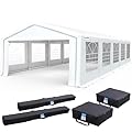 Quictent Premium 16x32 Party Tent Heavy Duty Outdoor Gazebo White Event Shelter Wedding Canopy Tent for Parties Carport BBQ with Removable Sidewall Windows & 4 Storage Bags