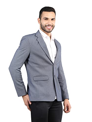 Image of CHKOKKO Men Checked Winter Wear Regular Fit Coat BlueMelange