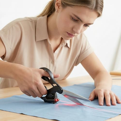 Laser Guided Scissors for Fabric Cutting, Precision Laser Guide for