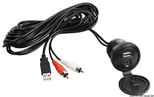 Câble USB-AUX OSCULATI avec façade étanche pour tableau de bord bateau