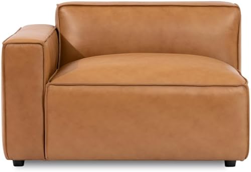 Valencia Nathan Sofá modular modular Silla orientada a la izquierda 100% cuero anilina completa Sofá moderno para salón y sala de estar, sofá de