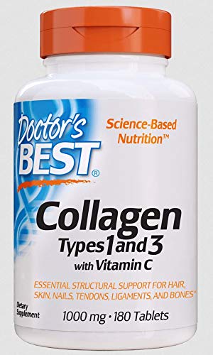 Doctor's Best, Collagen Types 1 & 3, with Vitamin C, 1000mg, 180 Tablets, soy-free, gluten free