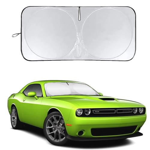 Image of Windshield Sunshade for Dodge Challenger 2015-2023 2024 2025 2026 Sun Visor