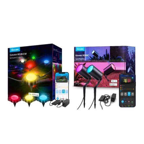 Govee Outdoor Ground Lights Bundle Led Spot Lights Outdoor, Ip65 Waterproof Outdoor Spotlights For Yard, Smart Wifi Low Voltage Landscape Lighting #TOP23