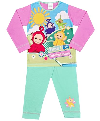 Teletubbies Girls Pyjamas Kids Character PJs Nightwear Pink Green 18-24 Months