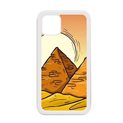Coque iPhone 12 Pro Max blanche motif pyramide soleil finition premium