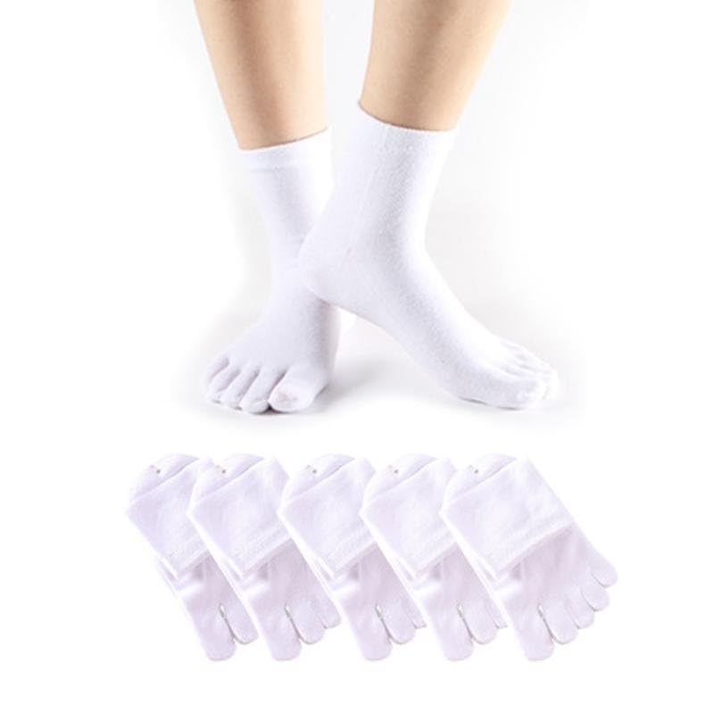 Five Toe Cotton Crew Socks for Men and Women, Athletic Split Toe Socks, Breathable Stretch Knit, Everyday Sports and Casual Wear, Black, 1 Pair-image-36