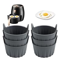 Qivine 6 Pezzi Stampi in Silicone per Dolci, Antiaderente Pirottini per Friggitrice Ad Aria, Riutilizzata Rotondi Stampi per Muffin, Forni Accessori per Dolci, Cupcake, Uova Da Colazione