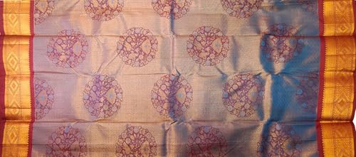 Image of VFCollections Women's Kanchipuram Silk Pure Pattu Sarees With Blouse