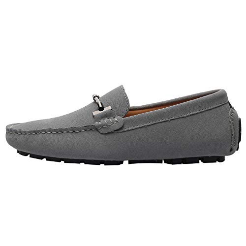 ANUFER Mens Elegant Buckle Loafers Comfort Suede Driving Shoes Stylish Moccasin Slippers3