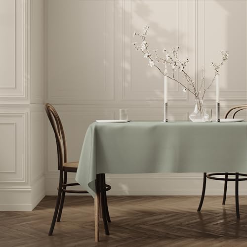 Home Direct Extra Large Rectangular Fabric Tablecloth Table Cover 150x250cm 59"x98" Sage Green - Image 3