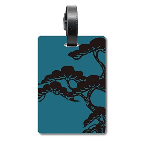 Etiquette valise motif japonais bleu : évitez la perte de votre bagage