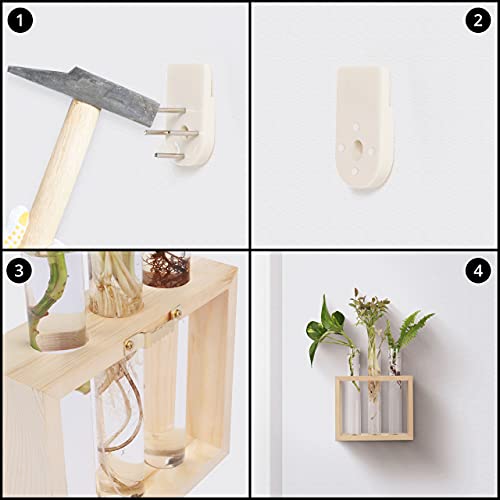 Belle Vous Muur Hang Glazen Testbuis Planten Vaas – 4 Bloemen Buisjes (1 Reserve) met Houten Standaard – Tafeltop… - Image 5