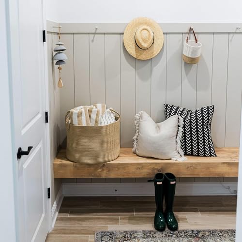 Image of Laundry Basket for Clothes | Toy Storage Basket | Storage Basket for Bedroom | Waste Clothes Basket | Jute Laundry Bag | Large Laundry Basket | Dirty Cloth Baskets Jute | 33x33x38 cm