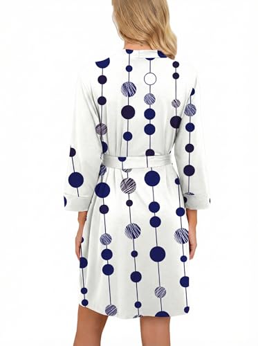 Image of PrinStory Womens Robe Lightweight Short Knit Bathrobe Soft Ladies Sleepwear with Pockets