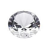 Zoogamo 120mm Clear Diamond Shaped Glass Crystal Paperweight – Home Office Decor & Wedding Favors Decoration with Gift Box