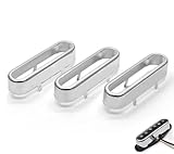 3pcs Brass Guitar Single Coil Pickups Covers Fit Strat ST Electric Guitars (Chrome)