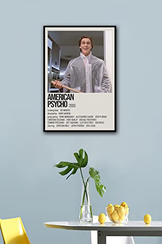 American Psycho Movie Posters Horror Movie Posters Set - Classic Scary Movie Art Prints Horror Movie Character Wall Art Posters For Home Living Room Bedroom Man Cave Theater Decor - 12”×18” Unframed #TOP1