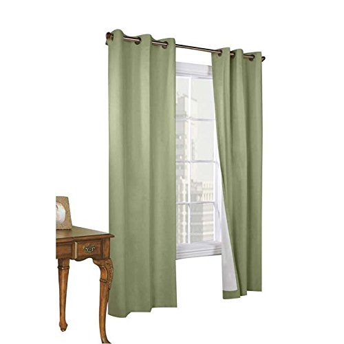 Commonwealth Home Fashions 70370-188-714-63 Thermalogic Insulated Solid Color Grommet Top Curtain Panel Pairs 63 In.44; Sage #TOP3