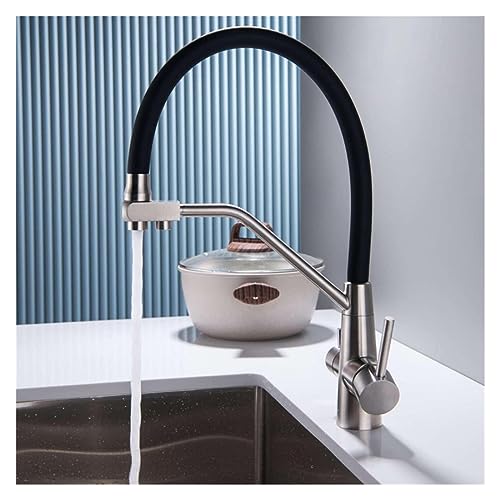 Robinet cuisine filtre eau double bec orientable à 360 - 3