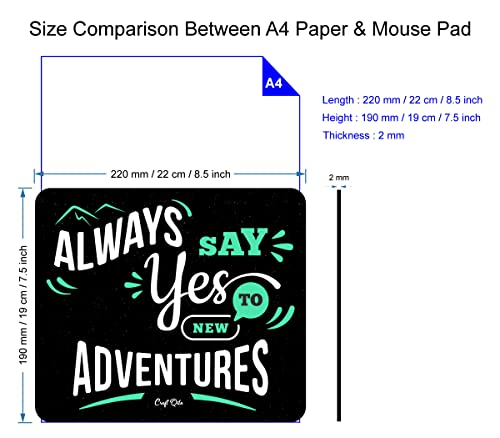 Image of Craft Qila Always Say Yes Motivational Mouse Pad for Laptop Computer (8.5 x 7.5 Inches)