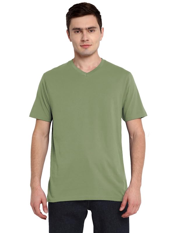 Image of Aventura Outfitters Men's 100% Cotton V-Neck Half Sleeve T-Shirt, Pack of 4