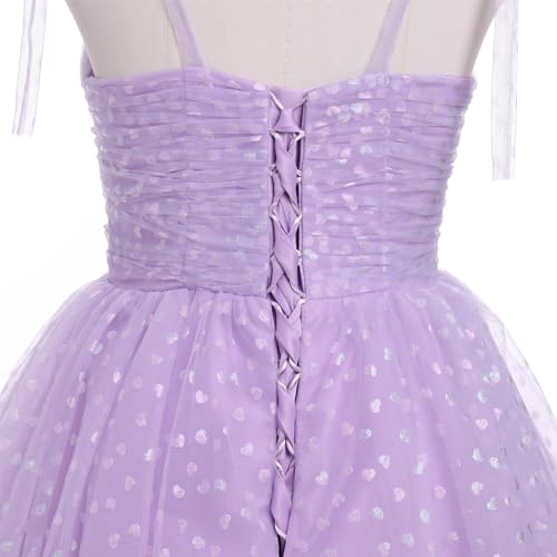Image of Women's Tie Strap Tulle Prom Dresses Sweetheart Flower Embroidery Dress Short Formal Party Mini Homecoming Dresses