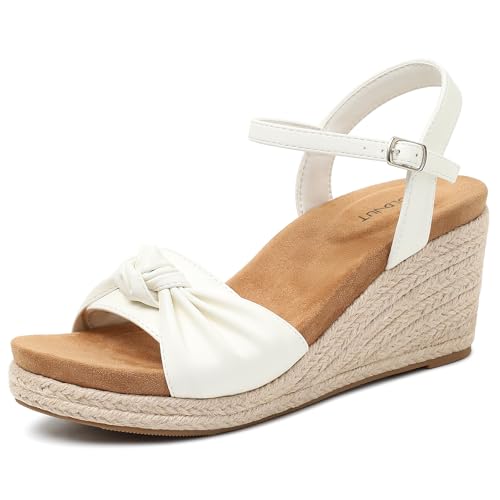 Image of Comfortable Women's Platform Espadrille Sandals Dressy Wedge Shoes Summer