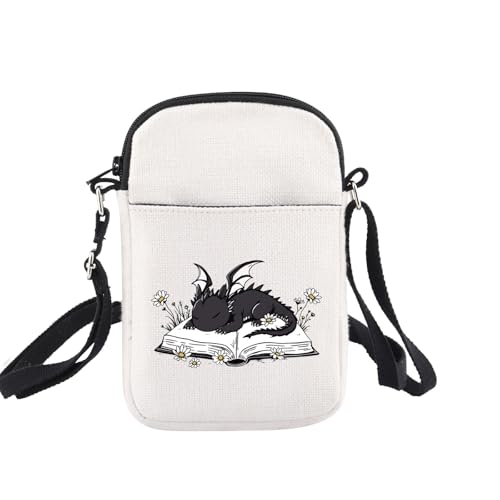 Sac à bandoulière dragon floral pour vos sorties en bibliothèque ou café