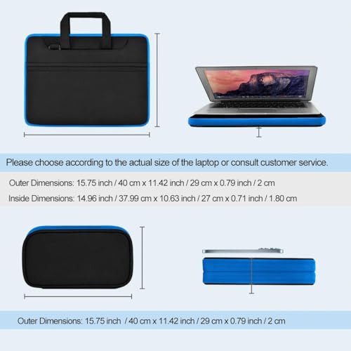 Image of Laptop Case 15.6 Inch Briefcase with Detachable Belt Bag,Compatible with MacBook Pro Model of 15-16 Inch and Most Popular 15.6 Inch Notebooks Chromebooks (B01K03)