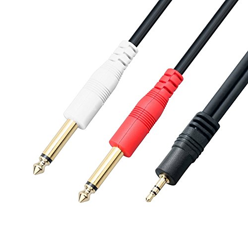 Nightwolf ® Audio Cable,Male 3.5mm 1/8" Stereo AUX Auxiliary to 6.35mm 1/4" Y Adapter Connector Cable Cord Plug Jack(1.5 M/5Ft)