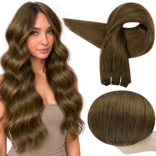 Full Shine Human Hair Weft Extensions Sew In Remy Hair, 22 Inch 105G