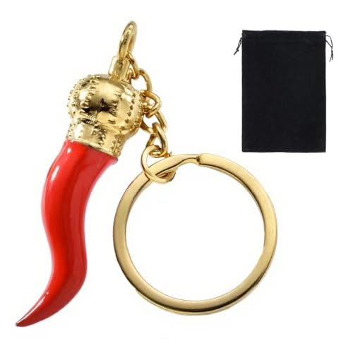 Porte-clés pour femmes et hommes, en acier personnalisé avec pendule corne, porte clef pendentif poivre rouge, en alliage, pour toutes les occasions, idée...