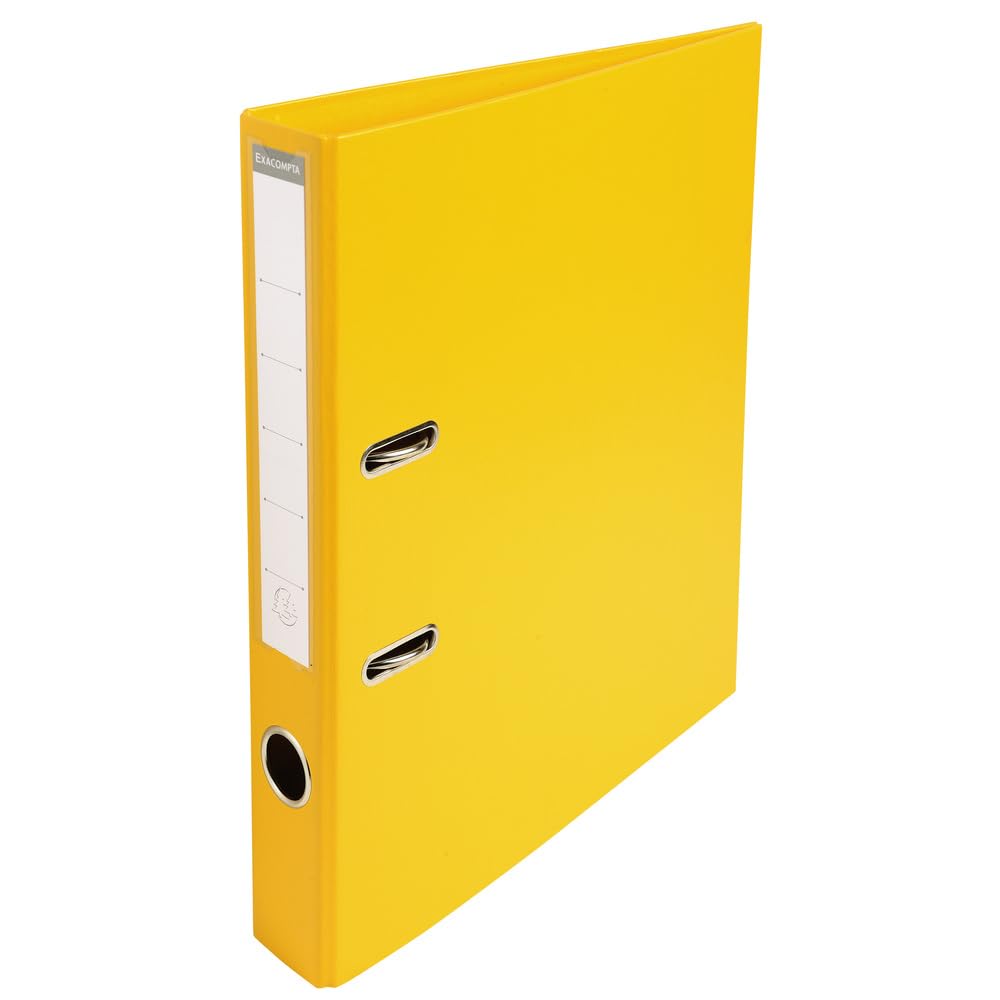Exacompta 53549E 10er Pack Premium PVC-Ordner Prem´Touch. 5 cm schmal DIN A4 Ringordner Aktenordner Briefordner Büroordner Plastikordner Schlitzordner Gelb