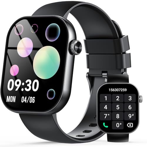 Smartwatch Uomo Donna con Effettua o Risposta Chiamate, 2.01" Orologio Smartwatch Contapassi/Cardiofrequenzimetro/Sonno, 110+ Modalità Sportivo Fitness Tracker, Impermeabile 5ATM Smart Watch Nero