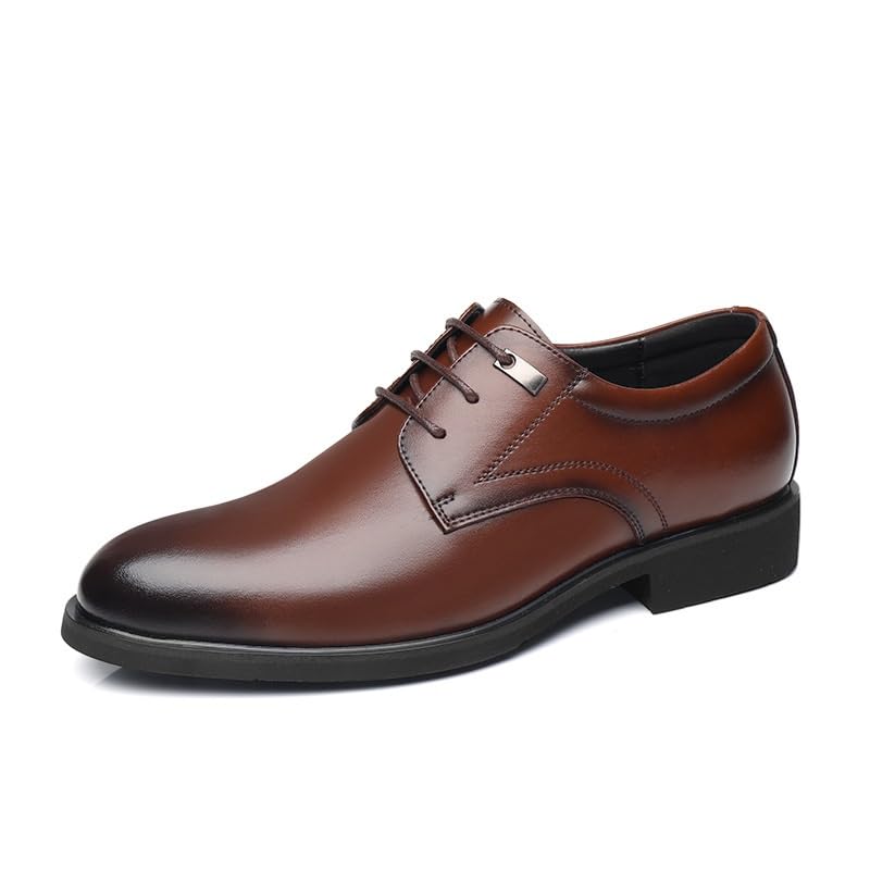 Men Dress Shoes Lace-up Casual Rubber Sole Slip Office Business Breathable Genuine Leather