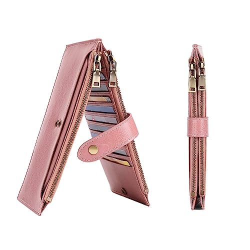 Reviews de Tarjeteros y fundas para Mujer los preferidos por los clientes. 44 Carteras para mujer de piel para teléfono celular, funda de piel, bolsa larga y delgada soporte para tarjetas de crédito monedero minimalista fino de gran capacidad con...