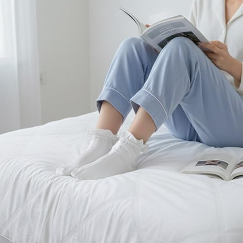 Calcetines de seda morera con volantes para mujer un lujo transpirable 5