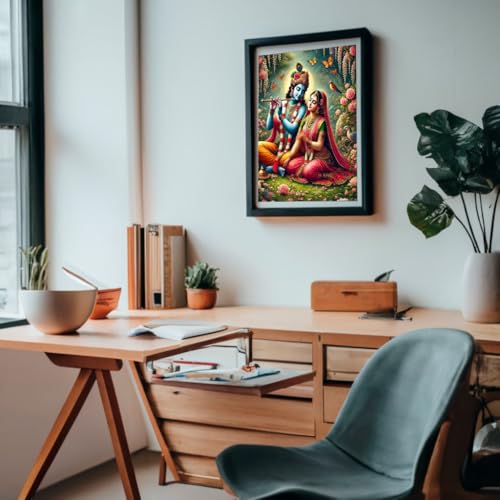 Image of Whattacraft! DIY Acrylic Paint By Number Kit For Adults Kids Beginner Number Painting Kit DIY Canvas Painting By Number Wall Decoration DIY Painting Kit,Krishna Color By Numbers (WAC1-109),Multicolour