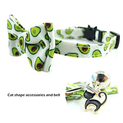 Image of Bowtie Cat Collars Breakaway with Bell, Adjustable Cute Kitty Collars Safety Buckle Kitten Collar for Cat Puppy 7.5-11in