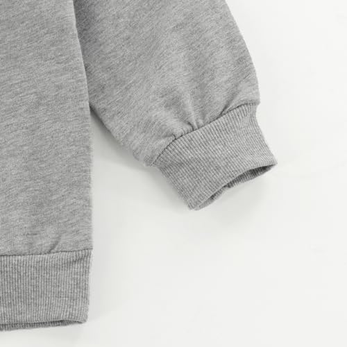 Image of Toddler Boys or Girls Fall Winter Outfits Long Sleeve Plain Crewneck Sweatshirt and Jogger Pants Set for 12 M- 13 Y