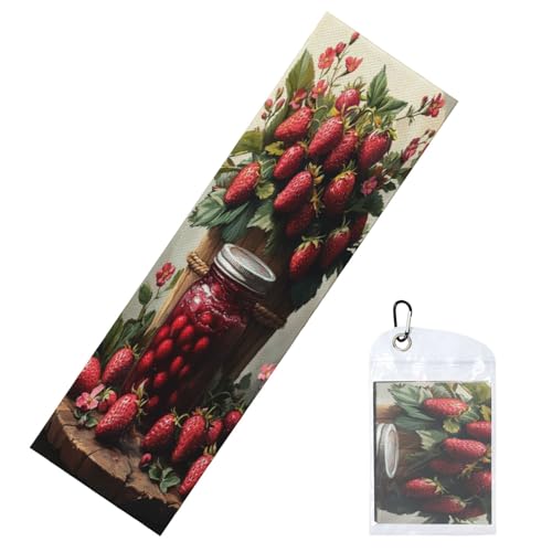 Woshuwo Jar Of Strawberry Jam Bucket - Toallas de enfriamiento rústicas para cuello y cara, 40 x 12 pulgadas, trapos para sudar, suaves, transpirables, para deportes, yoga, golf, gimnasio
