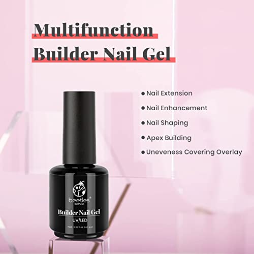 Beetles Gel Nail Polish Builder Nail Gel 5 In 1 Builder Strengthener Gel Clear Builder Nail Gel Color Hard Gel Builder Extension Nail Gel For Holiday Nails Gel Polish Nail Art Design Nail For Women #TOP1