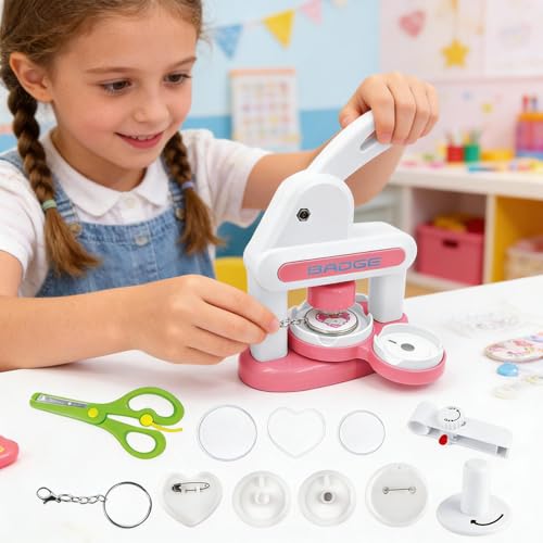 Machine à badges avec accessoires et presse manuelle de boutons pour projets DIY
