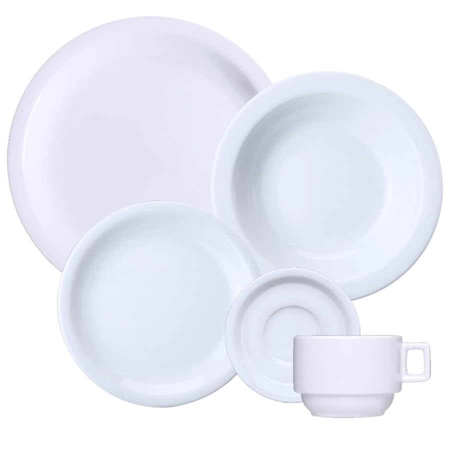 Aparelho Jantar 30 Peças Branco Porcelana Gemer Iguaçu 6 Lugares