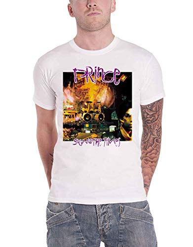 T-shirt Prince Sign O' The Times blanc en coton taille S pour homme