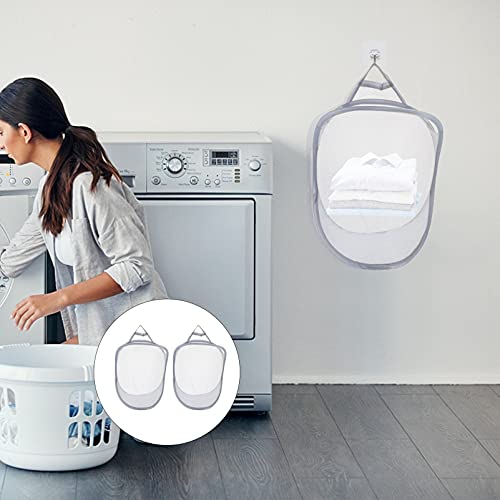 Lurrose 2Pcs Parede Cestos De Roupa Dobrável Cesto de Roupa Suja Cesto de Roupa Dobrável Saco de Lav