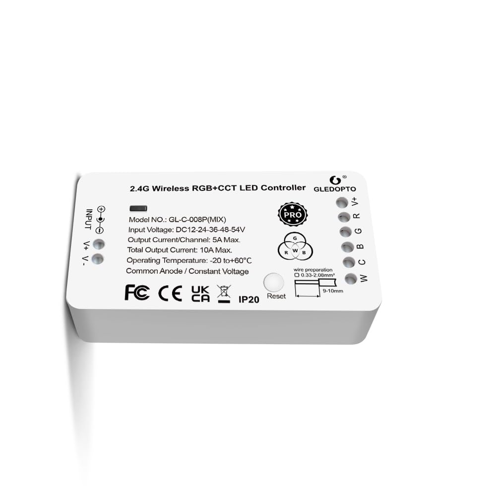 GLEDOPTO Smart LED Strip Controller Zigbee RGBCCT Dimmable Compatible with Zigbee Hub Whole House Intelligence Smart Phone App Control Voice Control