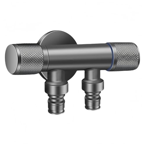 Eckventil Waschbecken Graues Dreiwege Eckventil G1/2 mit Einem Zulauf Und Zwei Auslässen für Waschmaschinenarmaturen Umsteller für Doppelwaschmaschinen